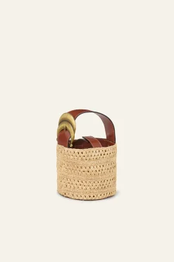 YOUYOU bolso tipo saco mini de rafia